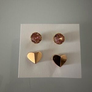 Kate Spade Gold and Pink Earring Set
